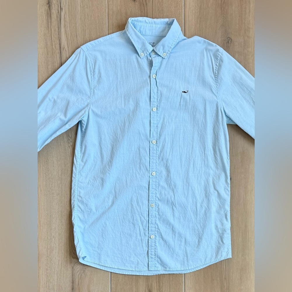 Vineyard Vines Light Blue Long-Sleeve Button-Down Shirt Size XL/18 - Picture 2 of 6